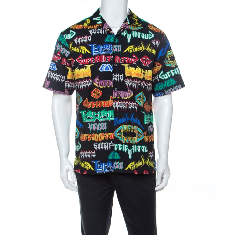 Gucci Multicolor Punk Graphic Print Short Sleeve Sport Shirt M Gucci TLC