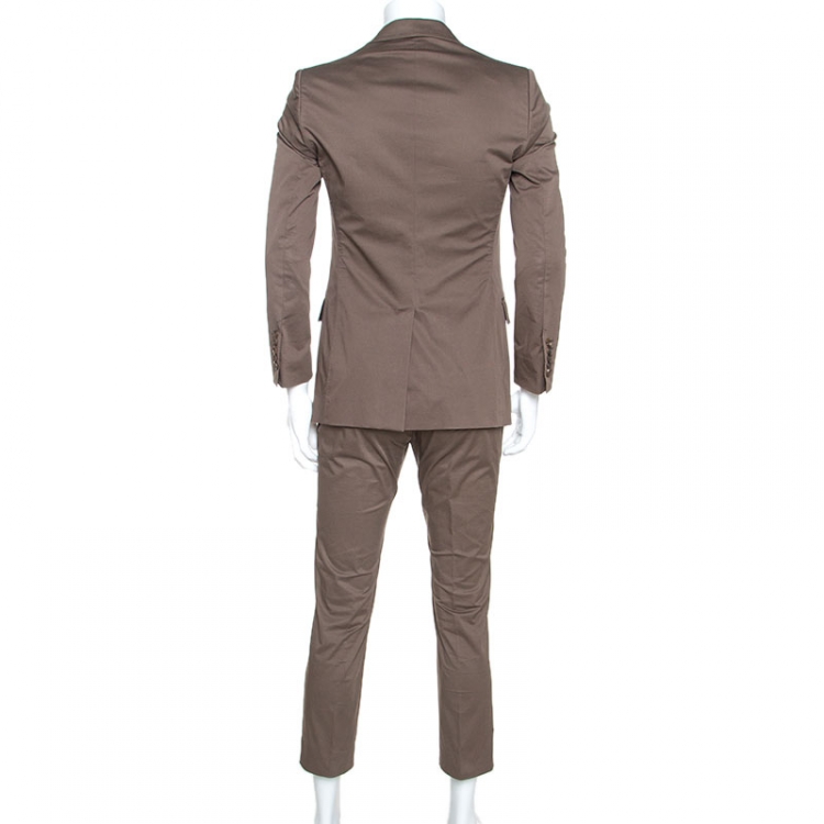 Pre Owned Gucci Brown Cotton Suit Set S