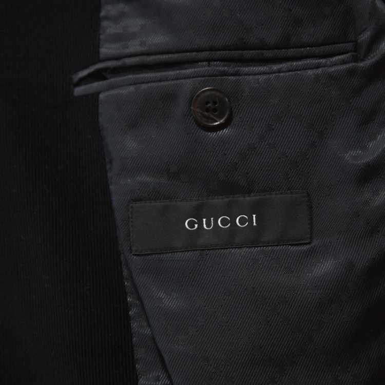 Pre Owned Gucci Dark Green Cotton Corduroy Blazer S