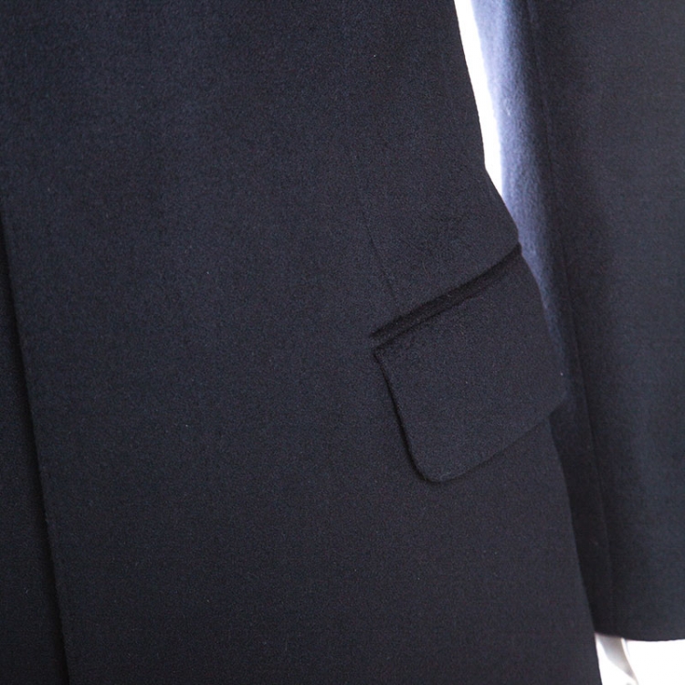 Pre Owned Gucci Midnight Blue Wool Long Coat XS