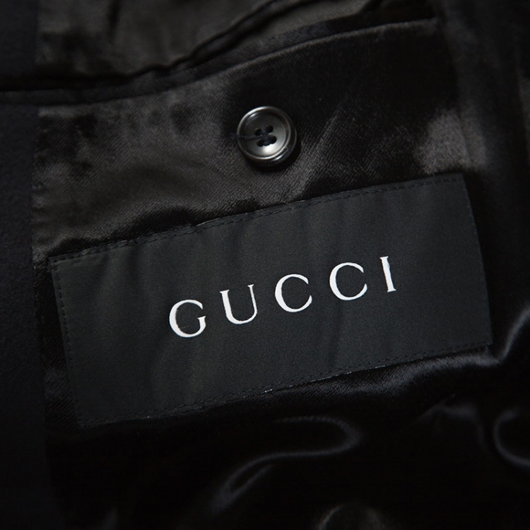 Pre Owned Gucci Midnight Blue Wool Long Coat XS