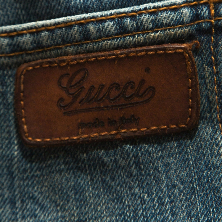 مملوكة مسبقًا Gucci Blue Denim Straight Fit Jeans S
