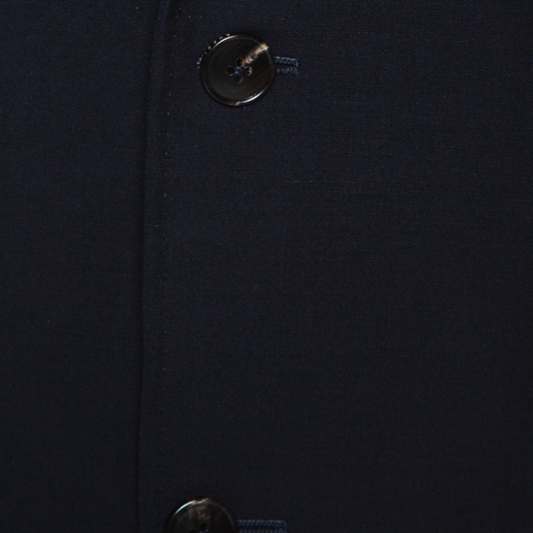Pre Owned Gucci Navy Blue Wool Two Buttoned Tailored Suit XL
