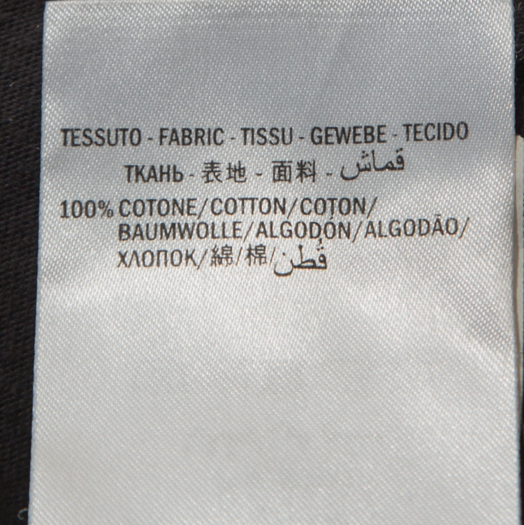 Pre Owned Gucci Charcoal Grey Cotton Worn In Effect Black Cat T-shirt XL