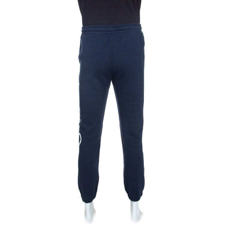 Pre Owned Gucci Navy Blue NY Yankees Patched Cotton Jogger Pants M