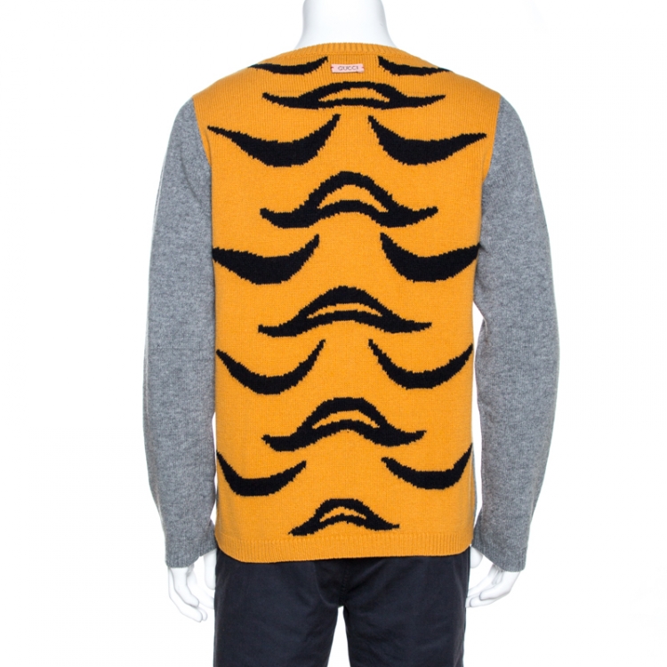 gucci tiger intarsia wool sweater