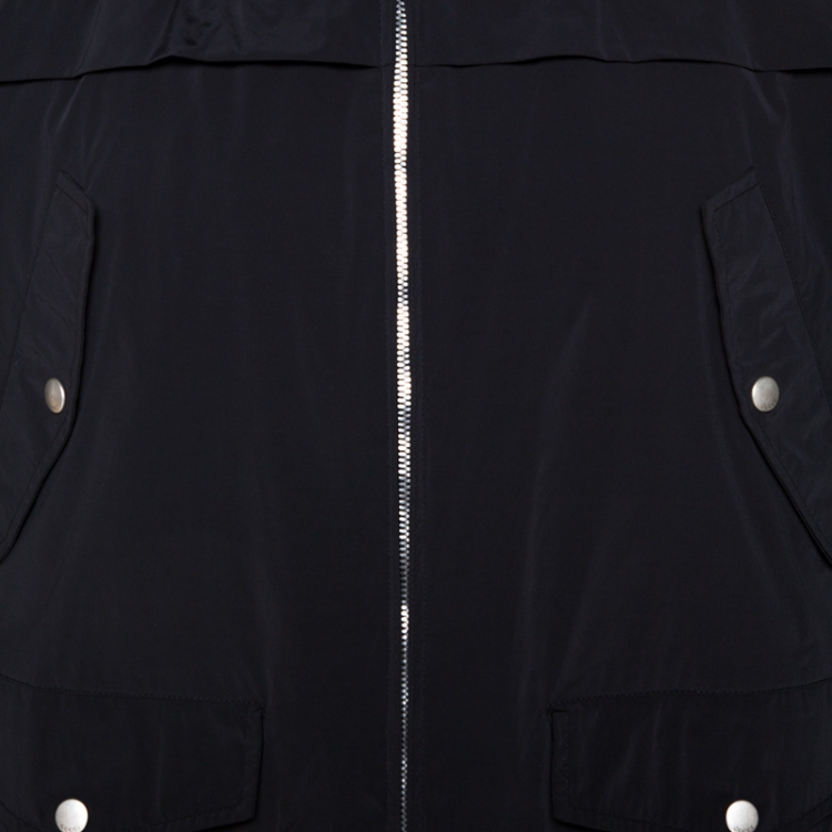 Pre Owned Gucci Black Web Detail Zip Front Bomber Jacket XL
