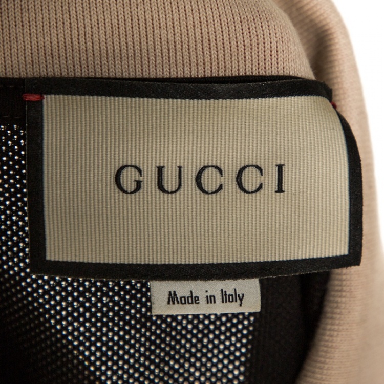 Pre Owned Gucci Black Stretch Cotton Pique Bee Patch Polo T Shirt XXL