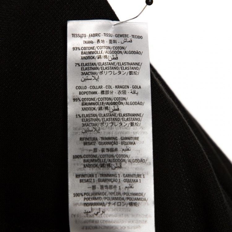 Pre Owned Gucci Black Stretch Cotton Pique Bee Patch Polo T Shirt XXL