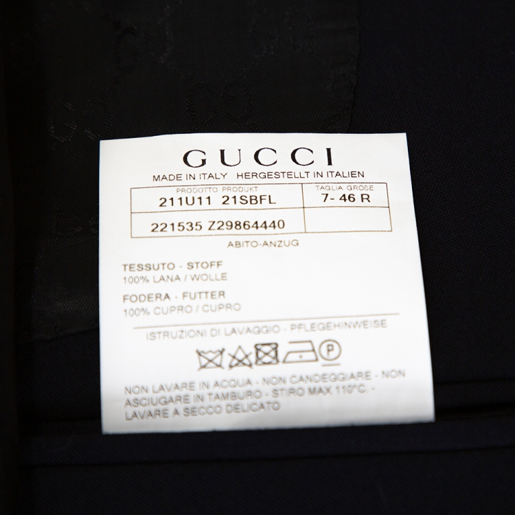 Pre Owned Gucci Midnight Blue Wool Double Button Tailored Blazer S