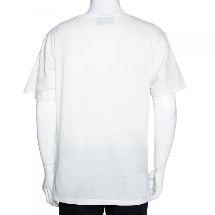 مملوكة مسبقًا Gucci X Angela Hicks Limited Edition White Cotton 'Keepin It Real' T Shirt L