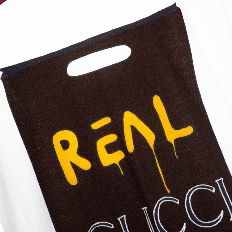 مملوكة مسبقًا Gucci X Angela Hicks Limited Edition White Cotton 'Keepin It Real' T Shirt L