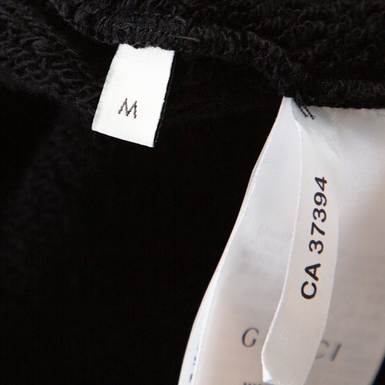 Pre Owned Gucci Black Gucci Cities Print Cotton Hooded Sweatshirt M