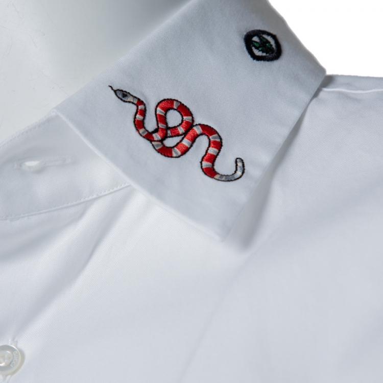 gucci embroidered collar shirt