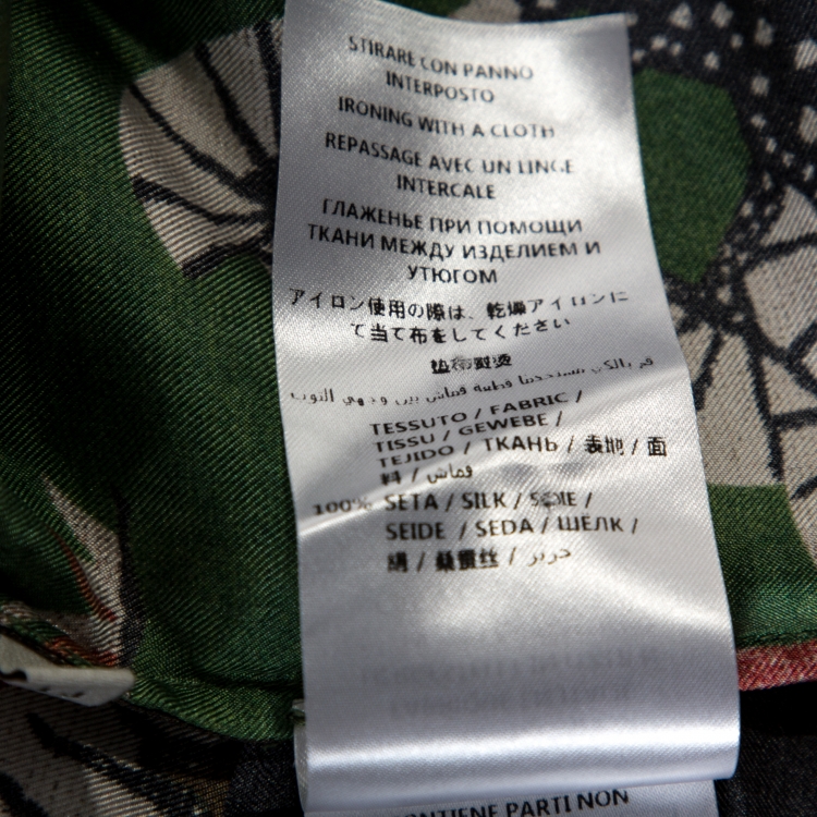 مملوكة مسبقًا Gucci Green Bengal Tiger Print Silk Bowling Shirt XS