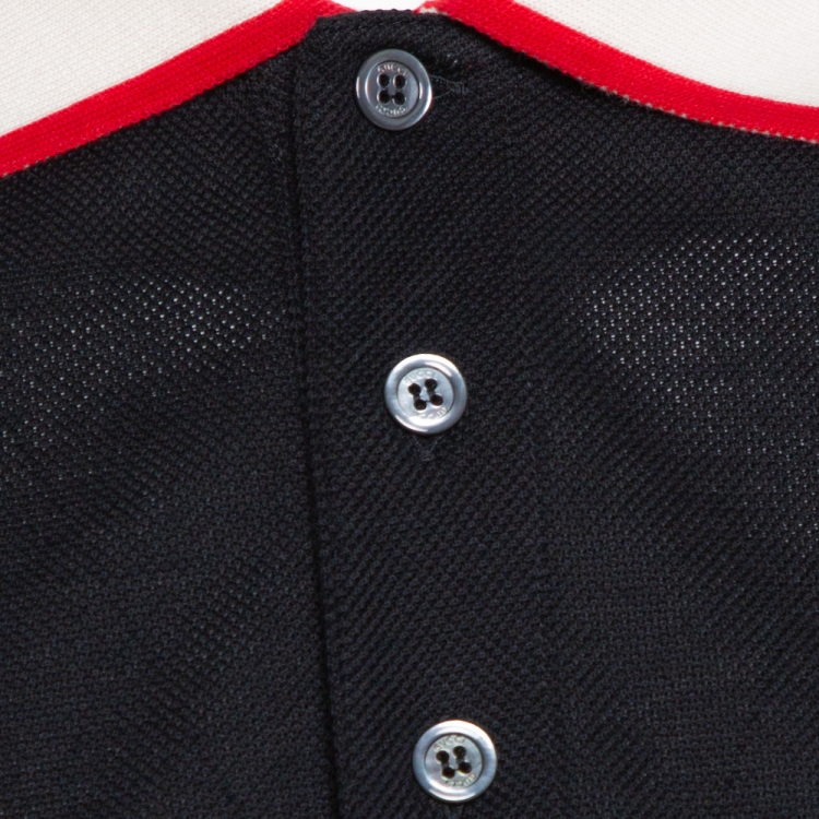 مملوكة مسبقًا Gucci Black Logo Striped Stretch Cotton Polo T-Shirt XXL 