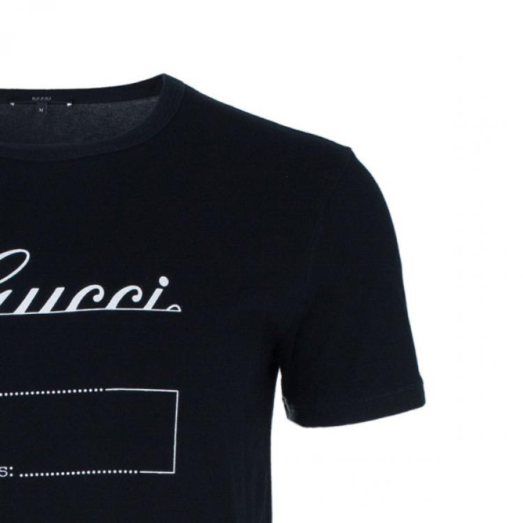 Pre Owned Gucci Men's Black Logo Print T-Shirt M