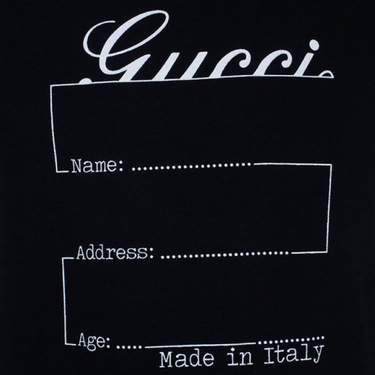 Pre Owned Gucci Men's Black Logo Print T-Shirt M