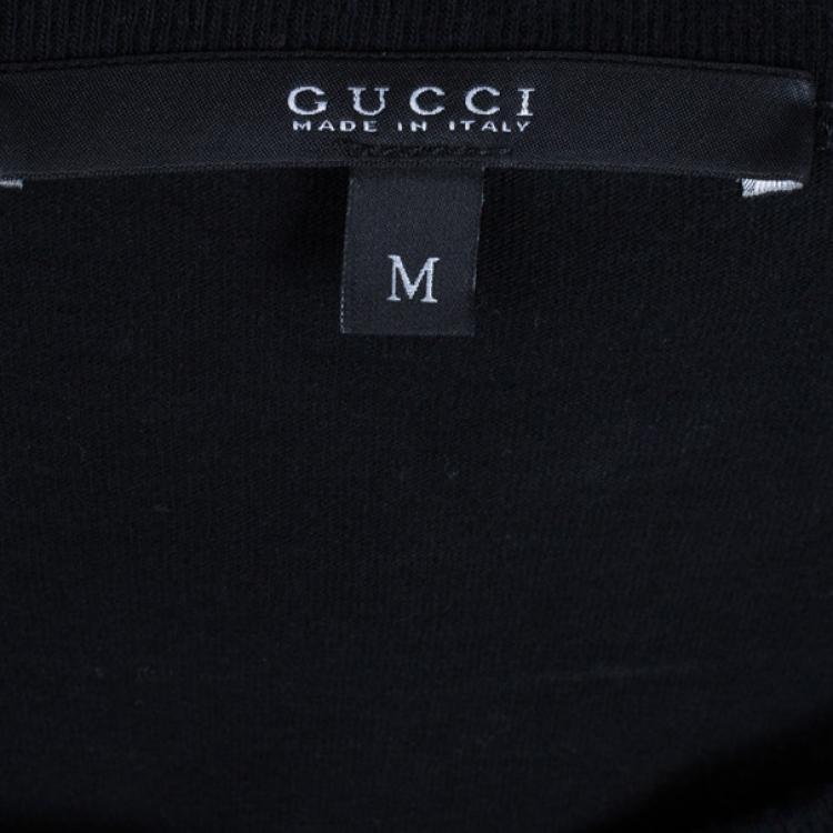 Pre Owned Gucci Men's Black Logo Print T-Shirt M
