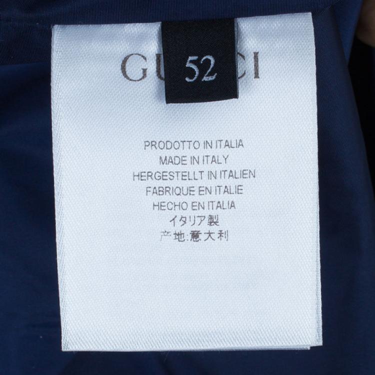 Pre Owned Gucci Navy Nylon Monogram Men's Bomber Jacket L