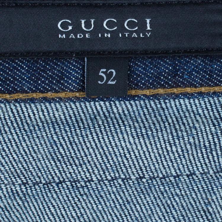 Pre Owned Gucci Men's Blue Super Stonewashed Denim Jeans L