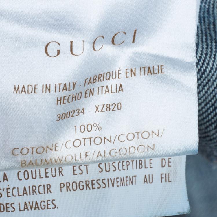 Pre Owned Gucci Men's Blue Super Stonewashed Denim Jeans L