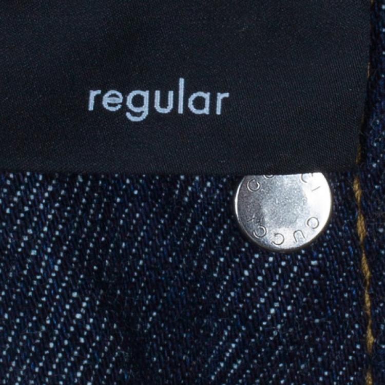 Pre Owned Gucci Men's Blue Super Stonewashed Denim Jeans L