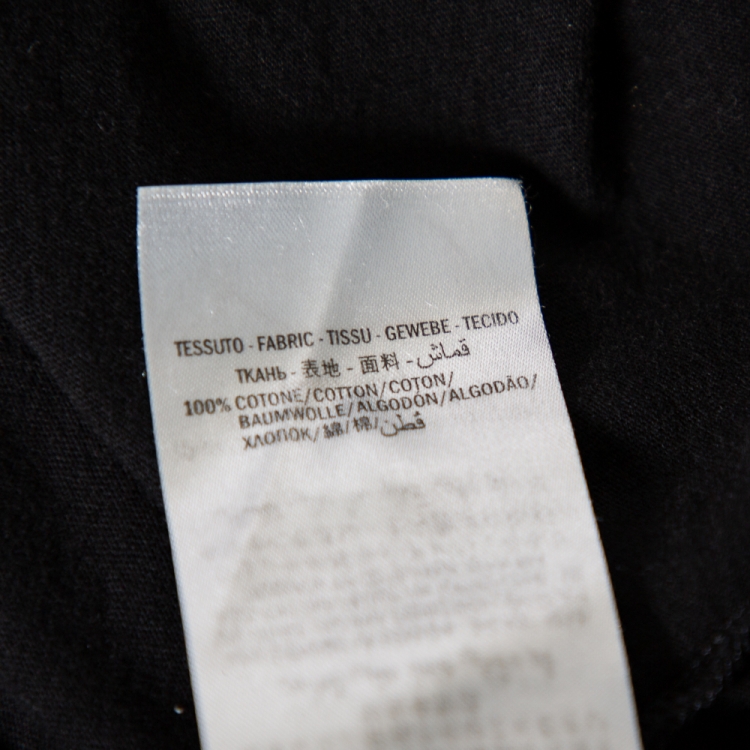 Pre Owned Gucci Black Cotton Logo Printed Crewneck T-Shirt S