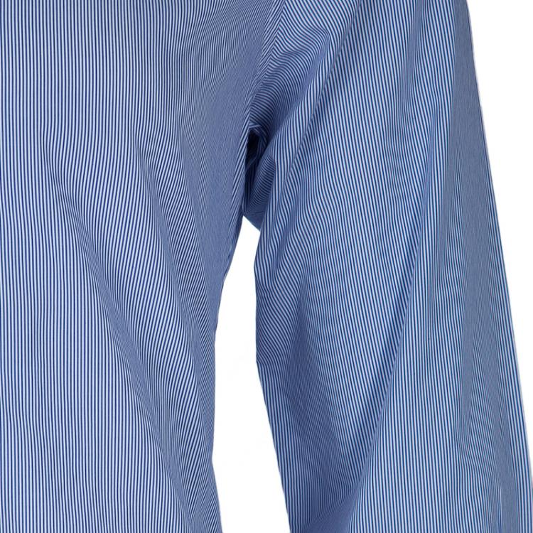 مملوكة مسبقًا Gucci Blue Striped Long Sleeve Buttondown Cotton Shirt M