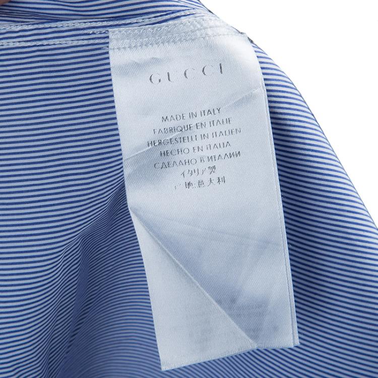 مملوكة مسبقًا Gucci Blue Striped Long Sleeve Buttondown Cotton Shirt M
