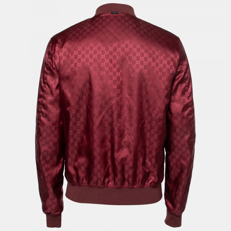 Gucci Burgundy Jacquard Synthetic Jacket M Gucci | TLC