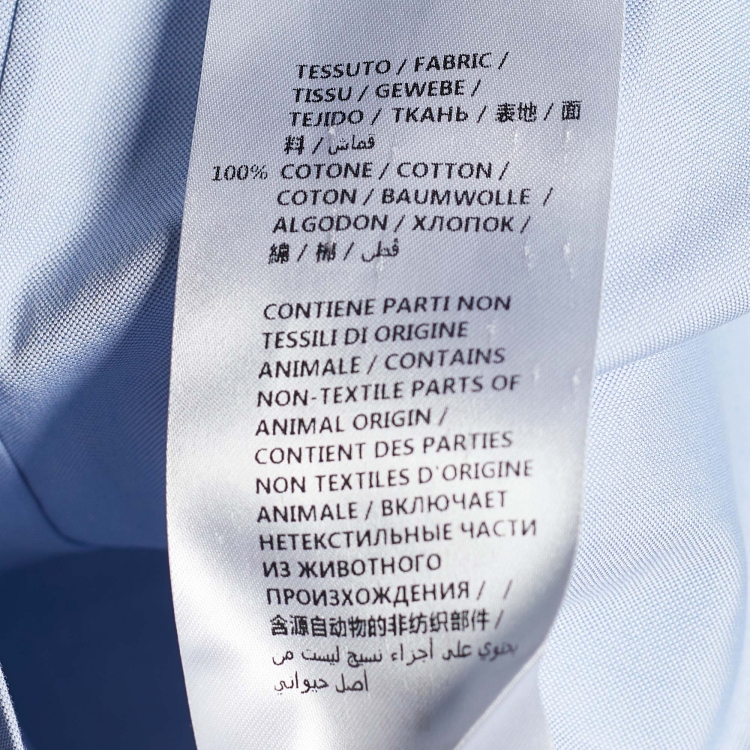 Pre Owned Gucci Blue Oxford Snake Applique Button Front Duke Shirt L