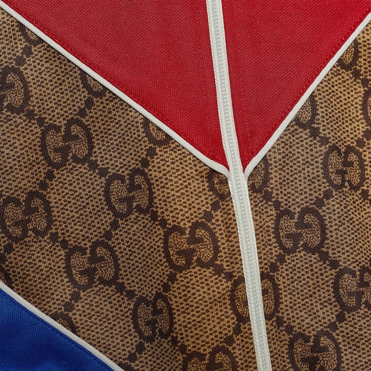 مملوكة مسبقًا Gucci Brown Technical Jersey Guccissima Logo Track Jacket S