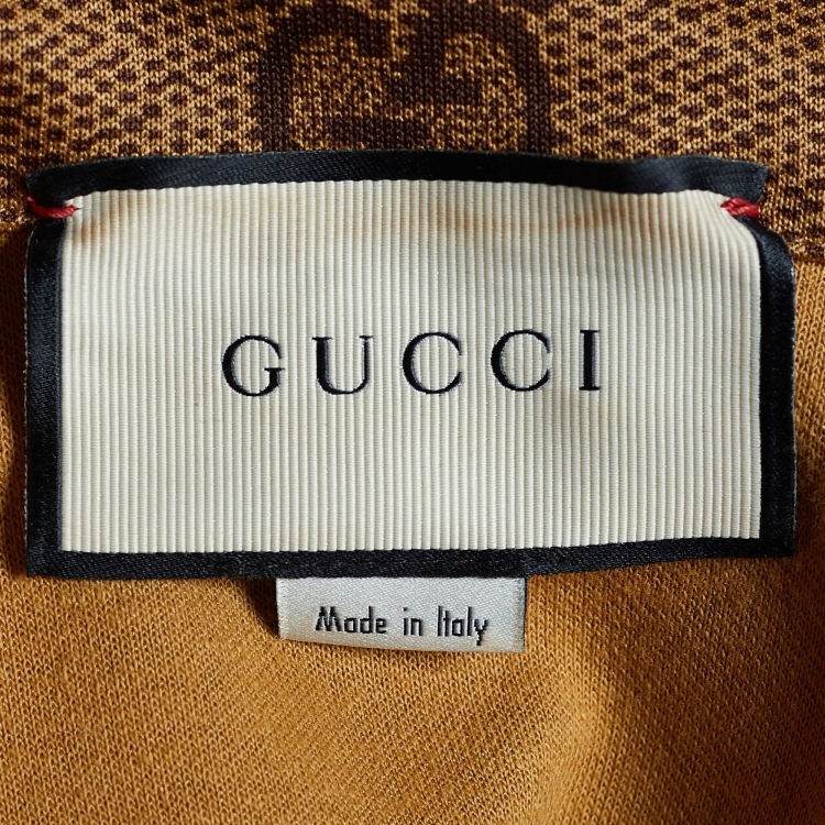 مملوكة مسبقًا Gucci Brown Technical Jersey Guccissima Logo Track Jacket S