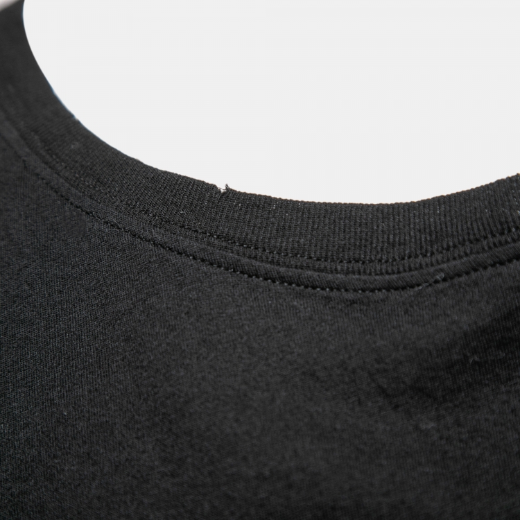 Pre Owned Gucci Black Logo Printed Washed Cotton Distressed T Shirt XL