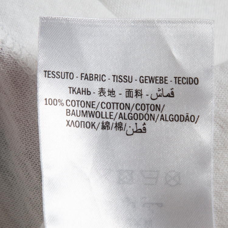 Pre Owned Gucci White Logo Print Washed & Distressed Cotton Oversized T-Shirt M