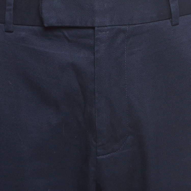 مملوكة مسبقًا Gucci Navy Blue Side Stripe Gabardine Regular Fit Trousers XL
