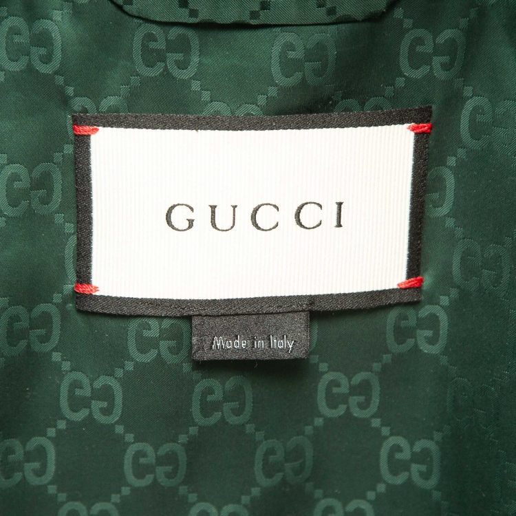 Pre Owned Gucci Green GG Monogram Synthetic Windbreaker Jacket XL