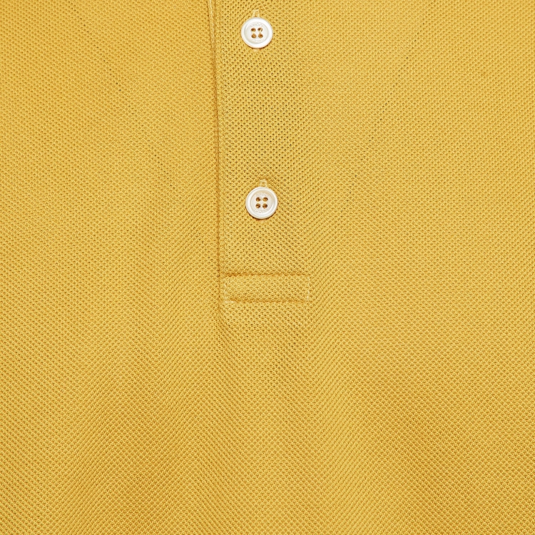 Pre Owned Gucci Yellow Interlocking GG Detailed Cotton Pique Polo T-Shirt XXXL