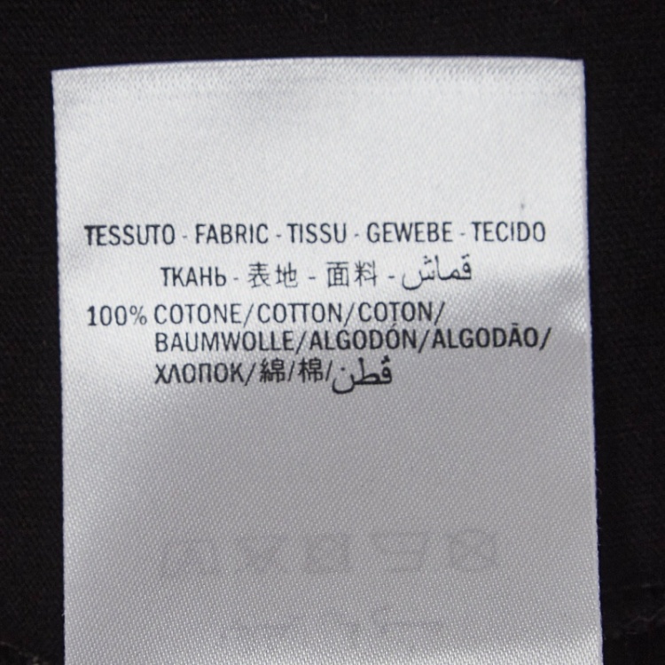 Pre Owned Gucci Black Logo Print Cotton Distressed T-Shirt S