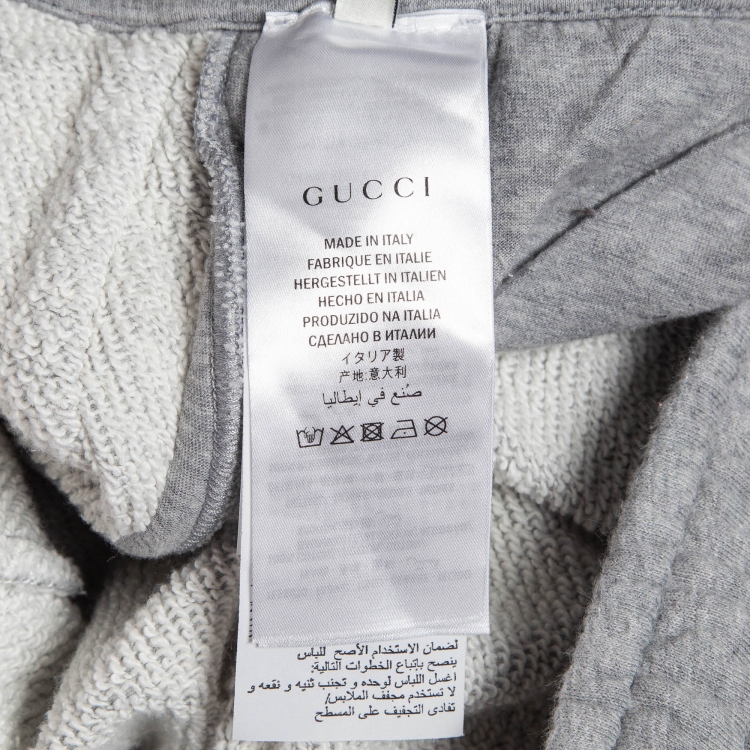 Pre Owned Gucci Grey Mystic Cat Appliqué Cotton Sweatpants XL