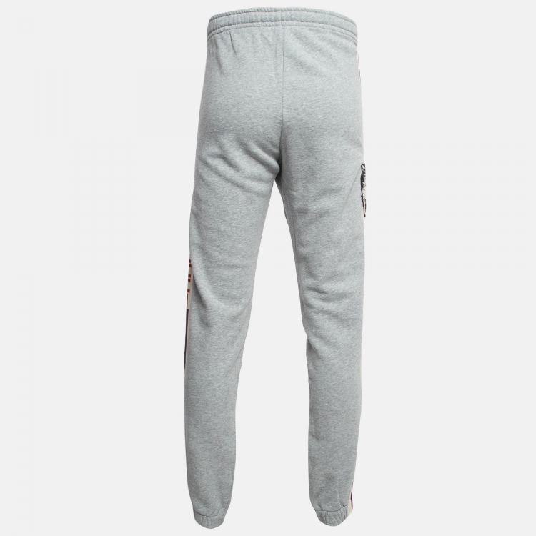 Pre Owned Gucci Grey Mystic Cat Appliqué Cotton Sweatpants XL