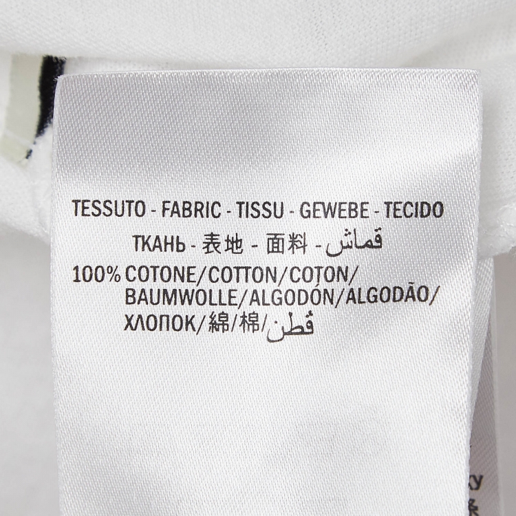 Pre Owned Gucci White Logo Print Cotton Distressed T-Shirt XS