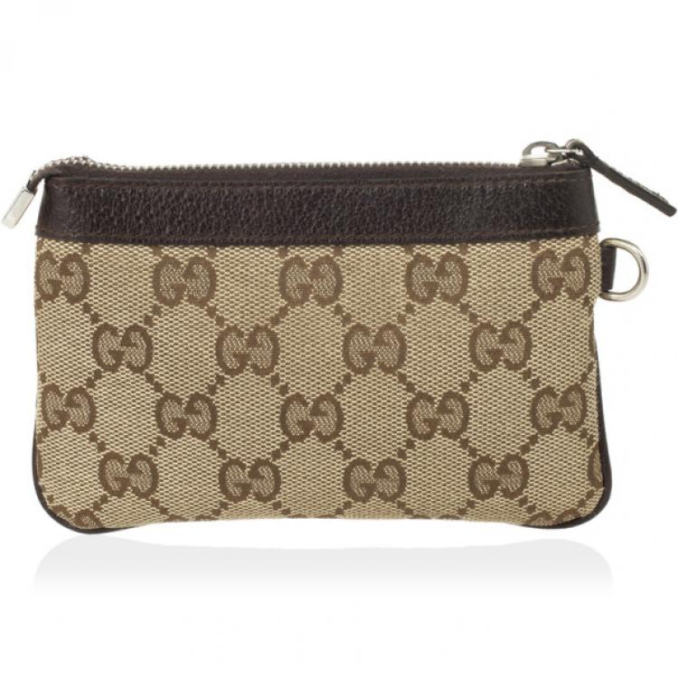 Pre Owned Gucci Beige Monogram Coin Purse