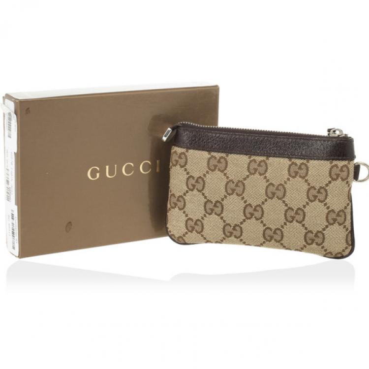 Pre Owned Gucci Beige Monogram Coin Purse