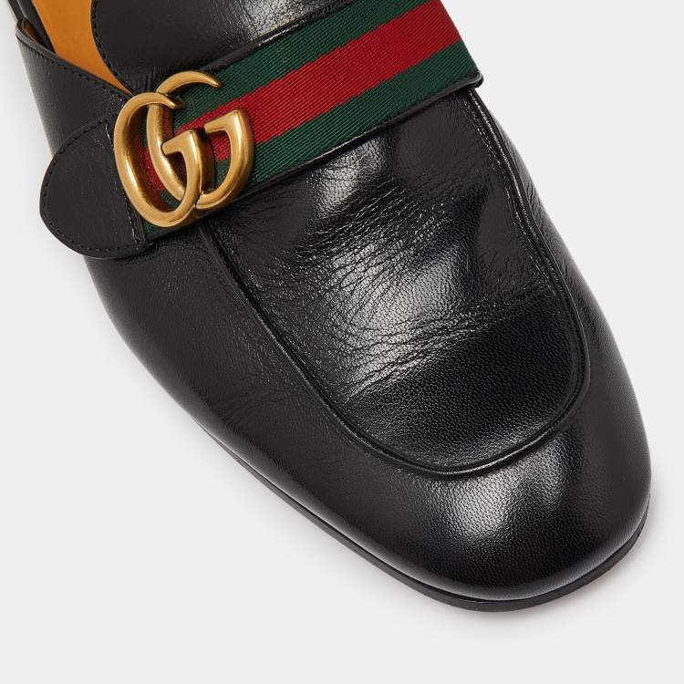مملوكة مسبقًا Gucci Black Leather Princetown Flat Mules Size 41