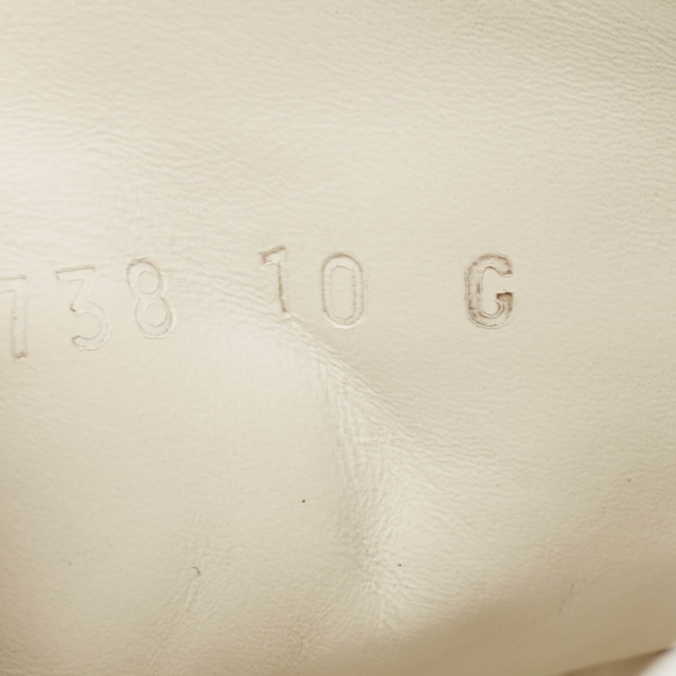 Pre Owned Gucci White Leather Embellished Lightning Bolt Ace Sneakers Size 44