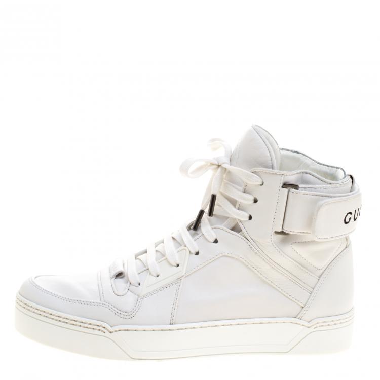 Gucci White Leather New Basketball High Top Sneakers Size 41.5 Gucci | TLC