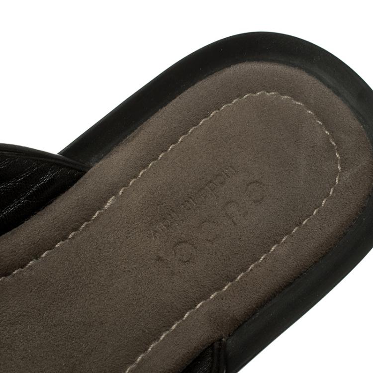 Pre Owned Gucci Beige GG Supreme Canvas Web Thong Sandals Size 43.5