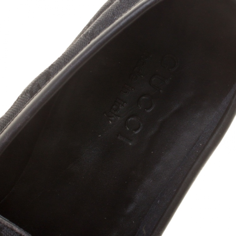 Pre Owned Gucci Black GG Fabric Loafers Size 41